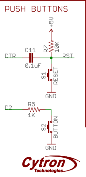 Cytron Nano board - push button schematics