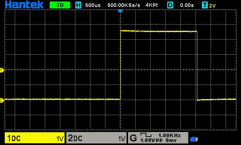 Oscilloscope - Servo at 180 deg, zoom in